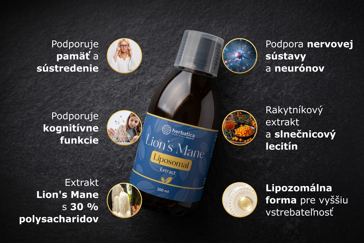 Lipozomálny extrakt Lions Mane 200 ml - Herbatica
